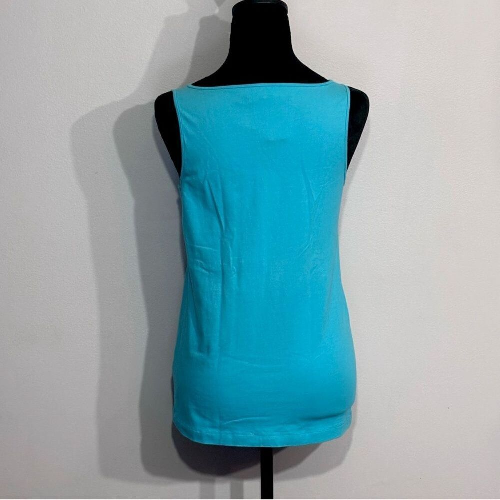 Kate Spade | Women’s Blue Cammy Tank Turquoise Cotton Decorative Bows Top M - Picture 2 of 16